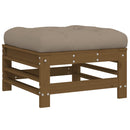 vidaXL mézbarna tömör fenyőfa kerti lábzsámoly párnával