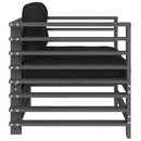 vidaXL 2 db szürke tömör fenyőfa kerti szék párnákkal