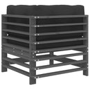 vidaXL 2 db szürke tömör fenyőfa sarokkanapé párnákkal