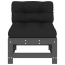 vidaXL 2 db szürke tömör fenyőfa középső kanapé párnákkal