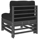 vidaXL 2 db szürke tömör fenyőfa középső kanapé párnákkal