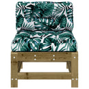 vidaXL 2 db impregnált fenyőfa középső kanapé párnákkal