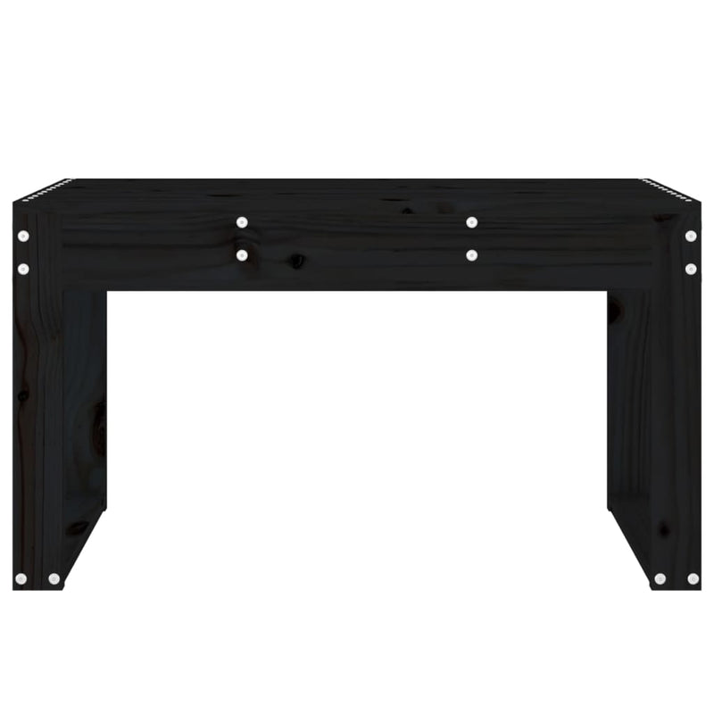 vidaXL fekete tömör fenyőfa kerti pad 80x38x45 cm