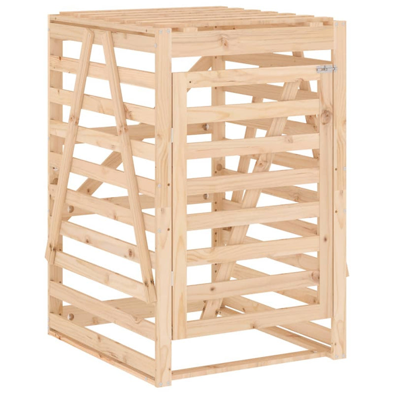 vidaXL tömör fenyőfa szemeteskuka tároló 84x90x128,5 cm