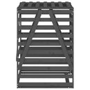 vidaXL szürke tömör fenyőfa szemeteskuka tároló 84x90x128,5 cm