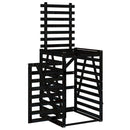 vidaXL fekete tömör fenyőfa szemeteskuka tároló 84x90x128,5 cm