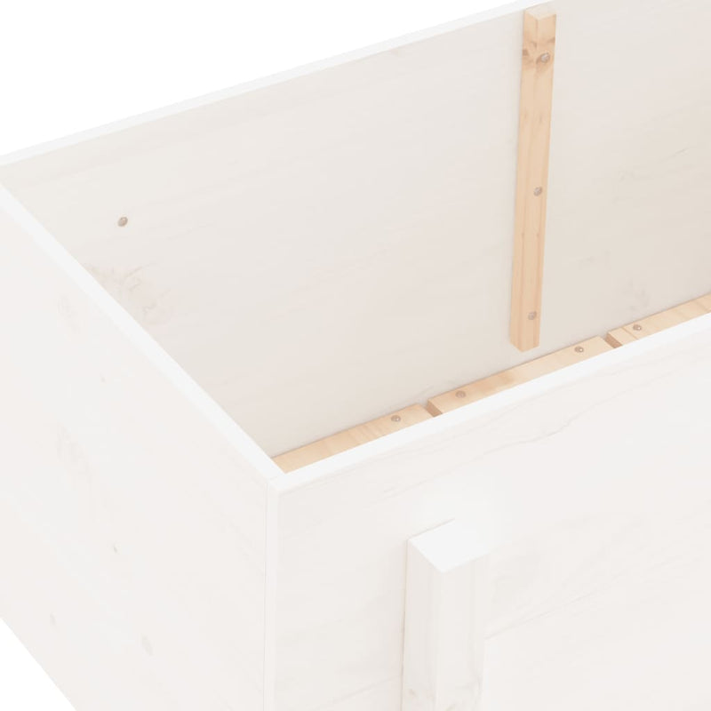 vidaXL fehér tömör fenyőfa kerti magaságyás 101 x 50 x 57 cm