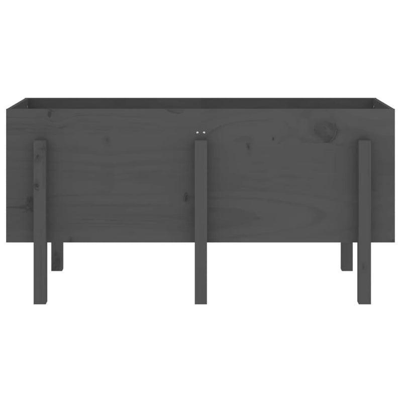 vidaXL szürke tömör fenyőfa kerti magaságyás 121 x 50 x 57 cm