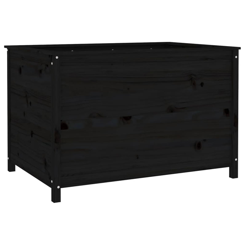 vidaXL fekete tömör fenyőfa kerti magaságyás 119,5 x 82,5 x 78 cm