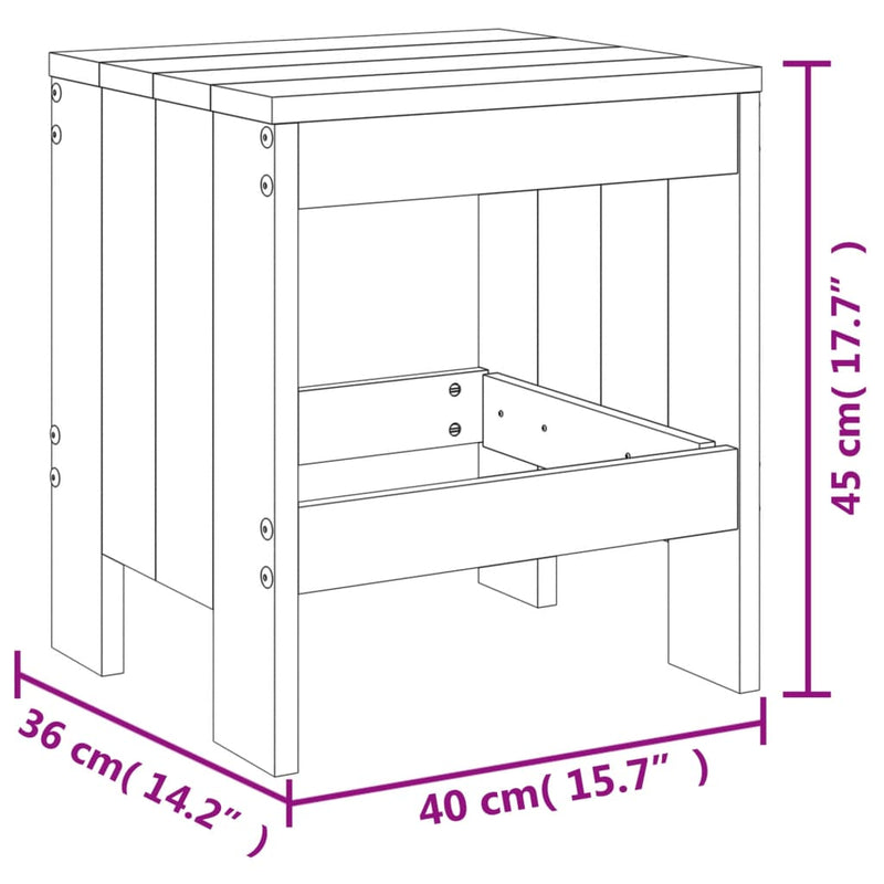 vidaXL 2 db szürke tömör fenyőfa ülőke 40 x 36 x 45 cm