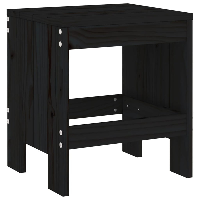 vidaXL 2 db fekete tömör fenyőfa ülőke 40 x 36 x 45 cm