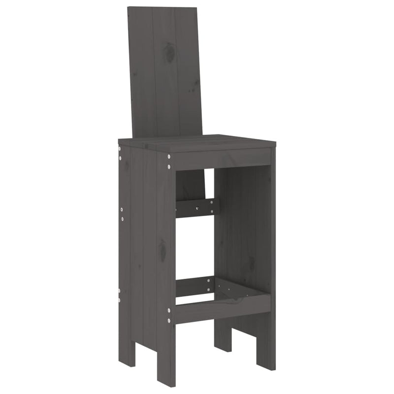 vidaXL 2 db szürke tömör fenyőfa bárszék 40x42x120 cm