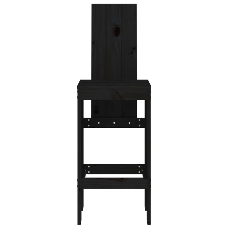 vidaXL 2 db fekete tömör fenyőfa bárszék 40x42x120 cm