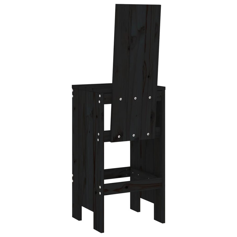 vidaXL 2 db fekete tömör fenyőfa bárszék 40x42x120 cm