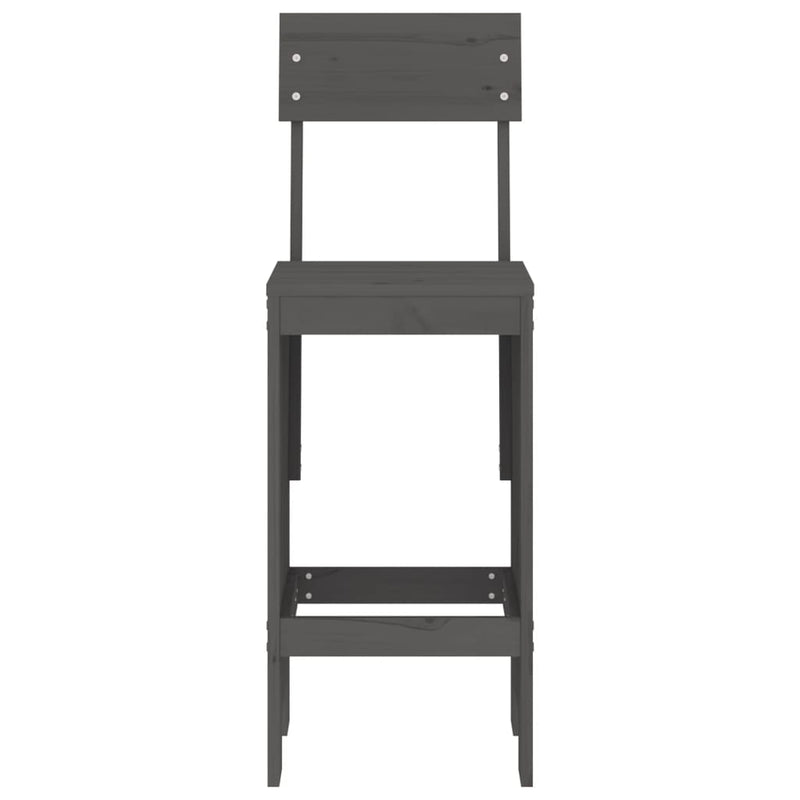 vidaXL 2 db szürke tömör fenyőfa ülőke 40x48,5x115,5 cm