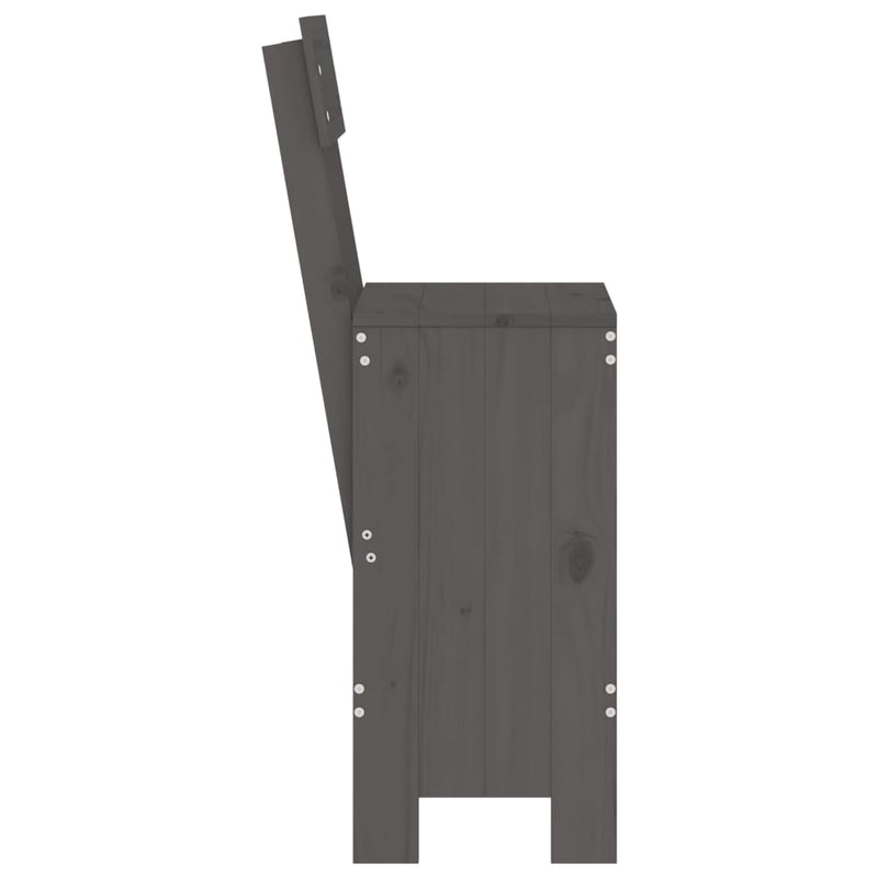 vidaXL 2 db szürke tömör fenyőfa ülőke 40x48,5x115,5 cm