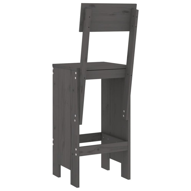 vidaXL 2 db szürke tömör fenyőfa ülőke 40x48,5x115,5 cm