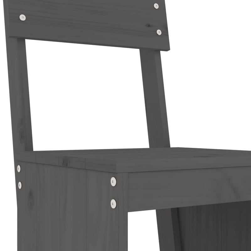 vidaXL 2 db szürke tömör fenyőfa ülőke 40x48,5x115,5 cm