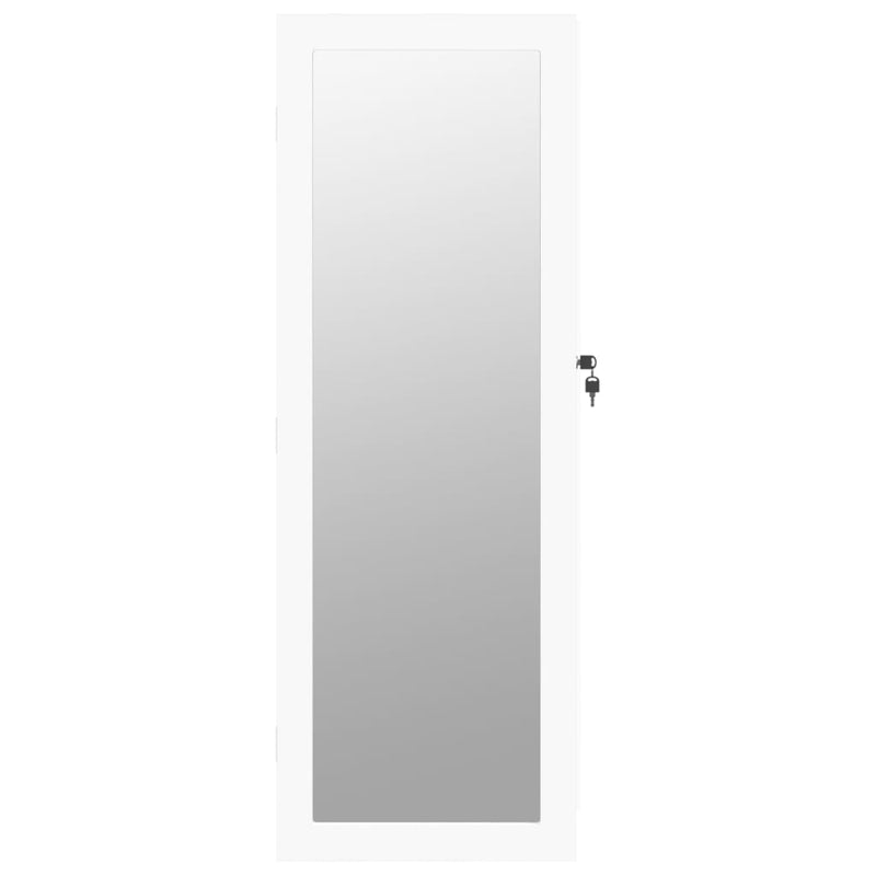 vidaXL fehér falra szerelhető tükrös ékszerszekrény 37,5x10x106 cm