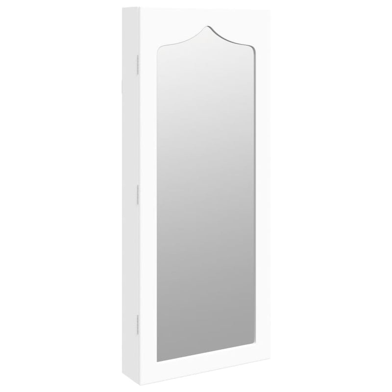vidaXL fehér falra szerelhető tükrös ékszerszekrény 37,5x10x90 cm