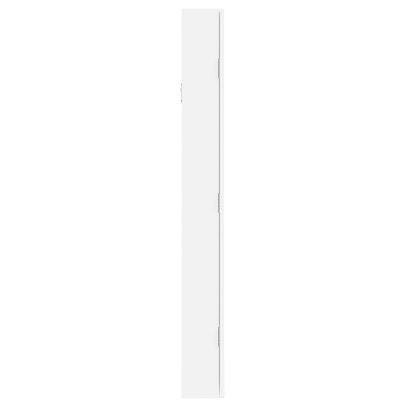 vidaXL fehér falra szerelhető tükrös ékszerszekrény 37,5x10x90 cm