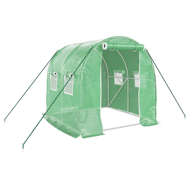 vidaXL zöld acélvázas melegház 4 m² 2 x 2 x 2 m