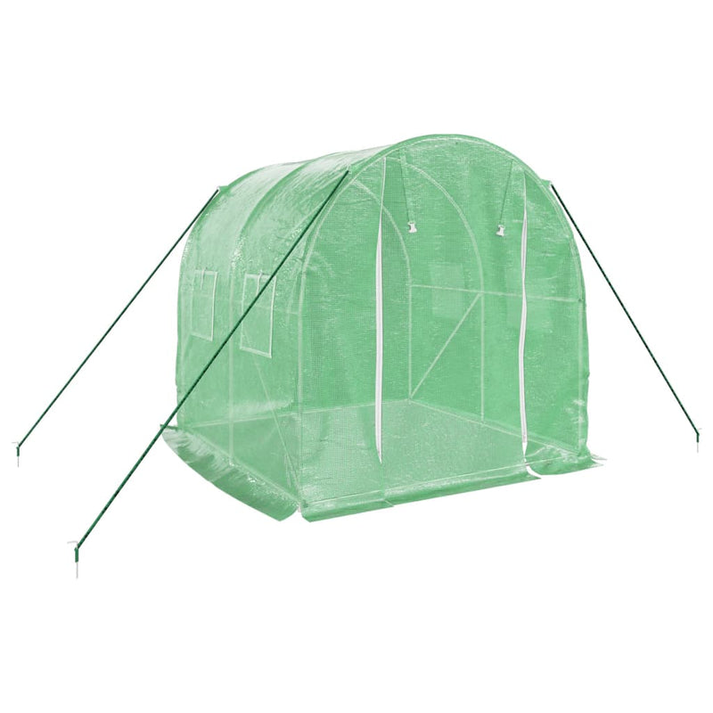 vidaXL zöld acélvázas melegház 4 m² 2 x 2 x 2 m