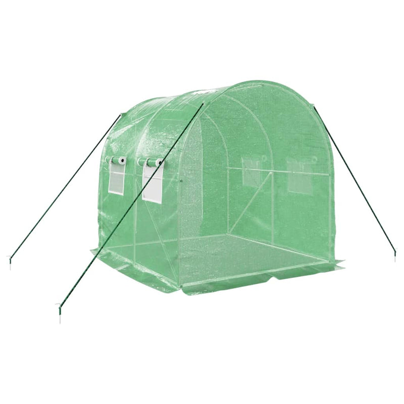 vidaXL zöld acélvázas melegház 4 m² 2 x 2 x 2 m