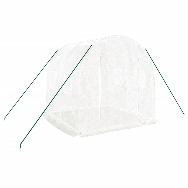 vidaXL fehér acélvázas melegház 4 m² 2x2x2 m