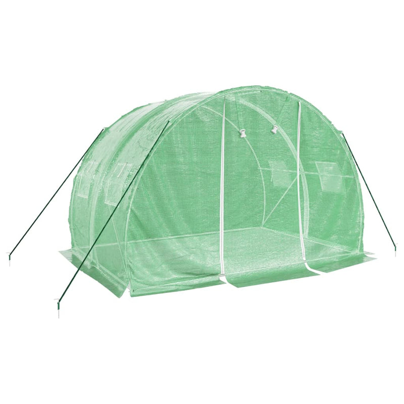 vidaXL zöld acélvázas melegház 6 m² 3 x 2 x 2 m