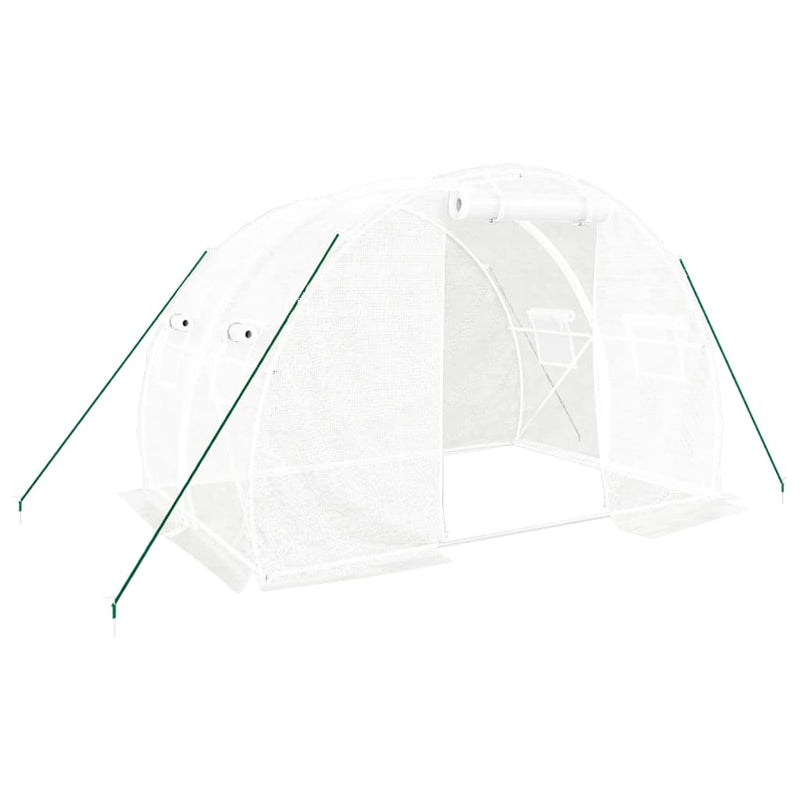 vidaXL fehér acélvázas melegház 6 m² 3 x 2 x 2 m