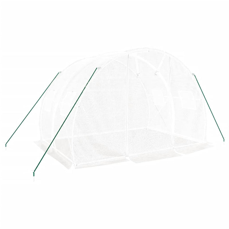 vidaXL fehér acélvázas melegház 6 m² 3 x 2 x 2 m