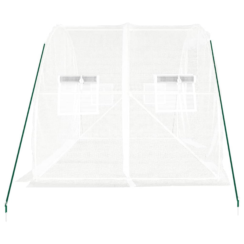 vidaXL fehér acélvázas melegház 6 m² 3 x 2 x 2 m