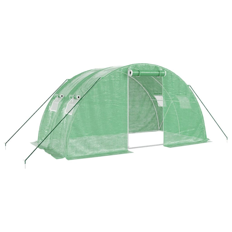 vidaXL zöld acélvázas melegház 8 m² 4 x 2 x 2 m