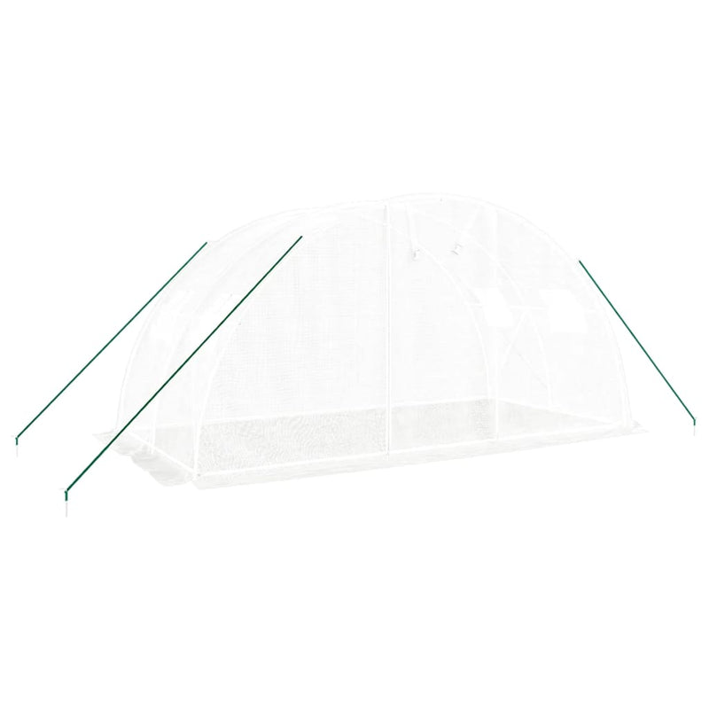 vidaXL fehér acélvázas melegház 8 m² 4 x 2 x 2 m