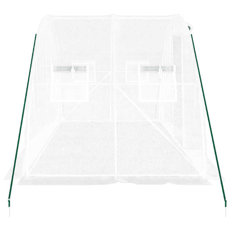 vidaXL fehér acélvázas melegház 8 m² 4 x 2 x 2 m