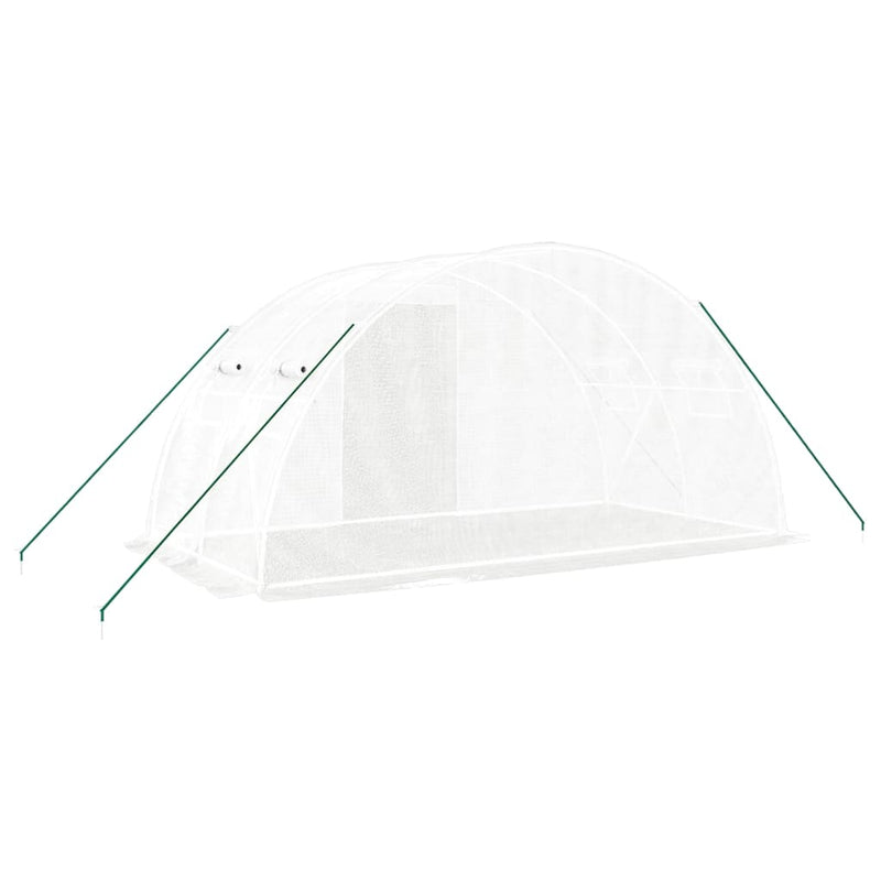 vidaXL fehér acélvázas melegház 8 m² 4 x 2 x 2 m