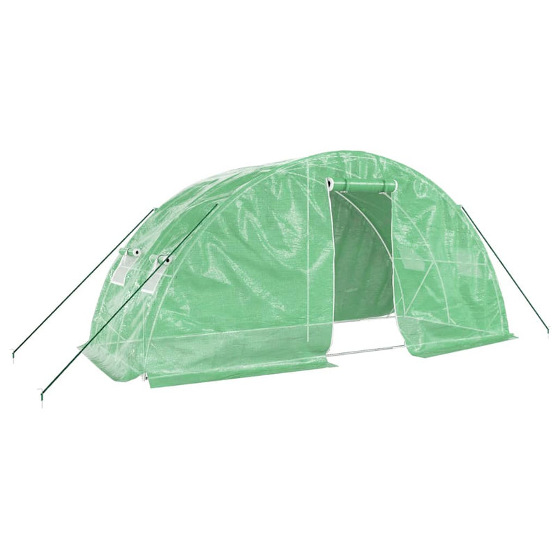 vidaXL zöld acélvázas melegház 10 m² 5 x 2 x 2,3 m
