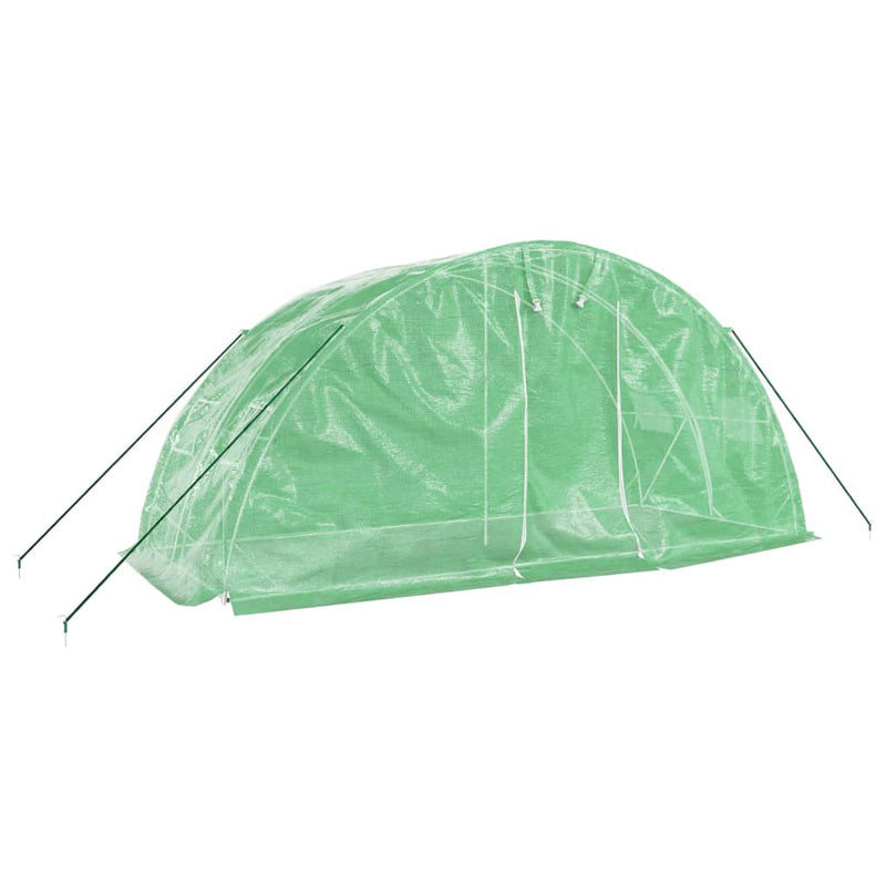 vidaXL zöld acélvázas melegház 10 m² 5 x 2 x 2,3 m