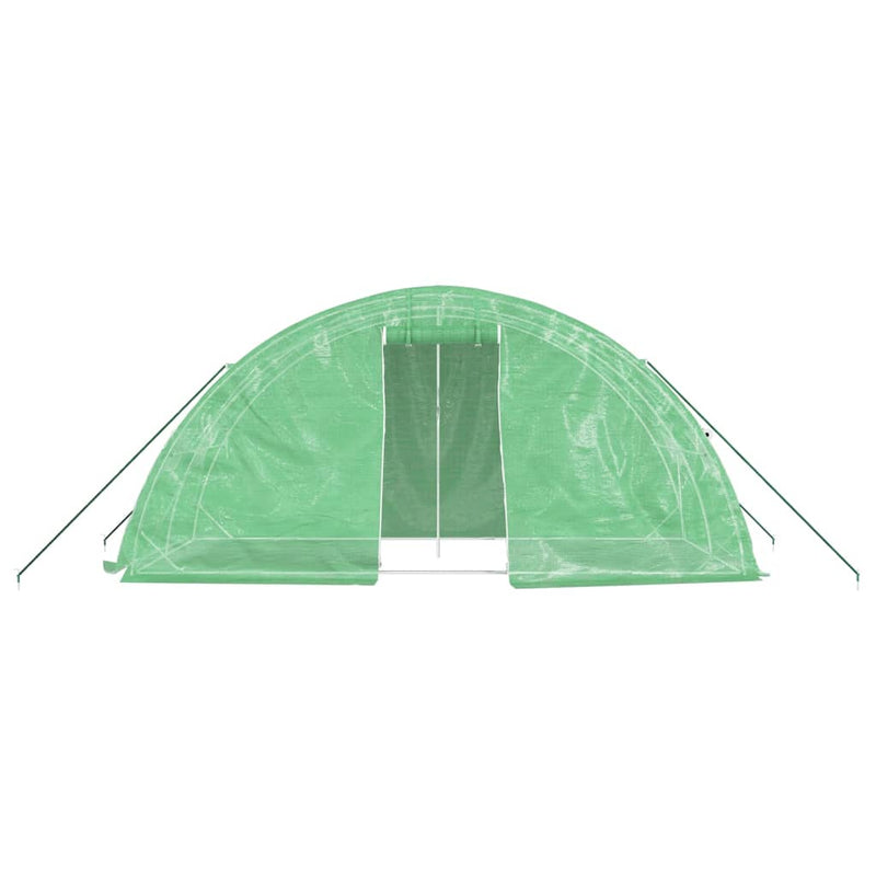 vidaXL zöld acélvázas melegház 10 m² 5 x 2 x 2,3 m