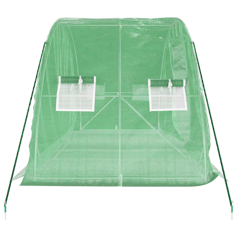 vidaXL zöld acélvázas melegház 10 m² 5 x 2 x 2,3 m
