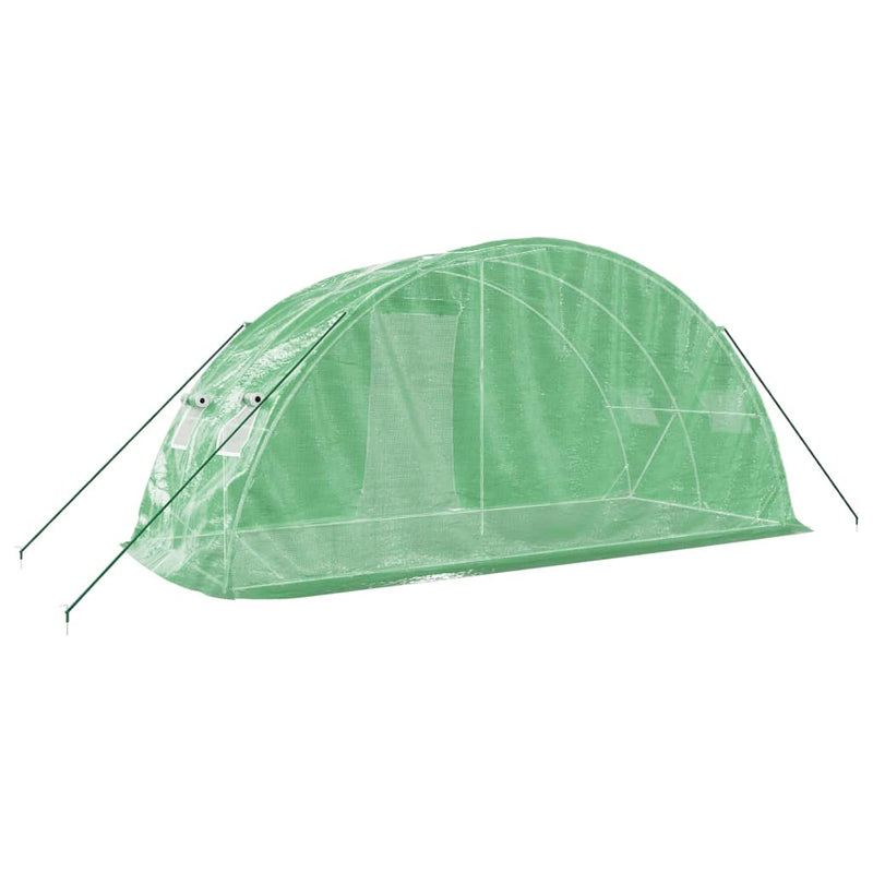 vidaXL zöld acélvázas melegház 10 m² 5 x 2 x 2,3 m