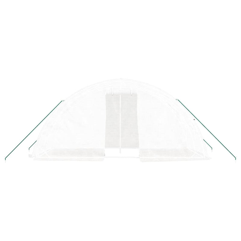 vidaXL fehér acélvázas melegház 10 m² 5 x 2 x 2,3 m