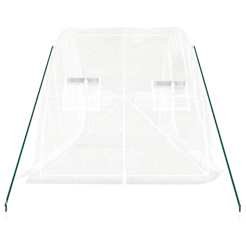 vidaXL fehér acélvázas melegház 10 m² 5 x 2 x 2,3 m
