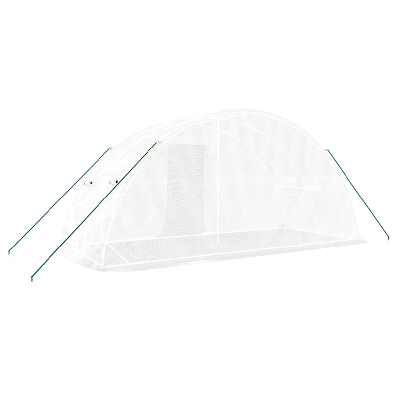 vidaXL fehér acélvázas melegház 10 m² 5 x 2 x 2,3 m