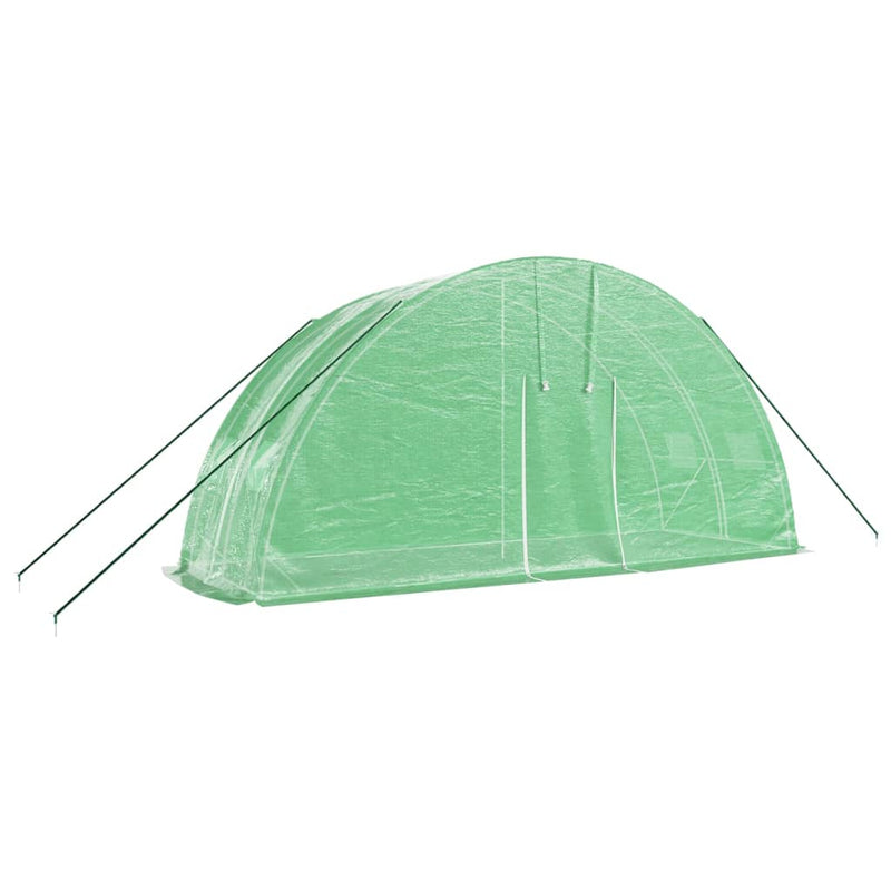 vidaXL zöld acélvázas melegház 12 m² 6 x 2 x 2,85 m