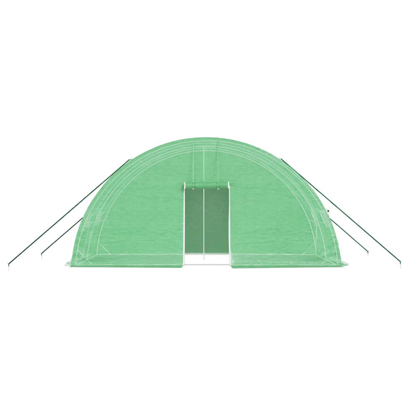 vidaXL zöld acélvázas melegház 12 m² 6 x 2 x 2,85 m