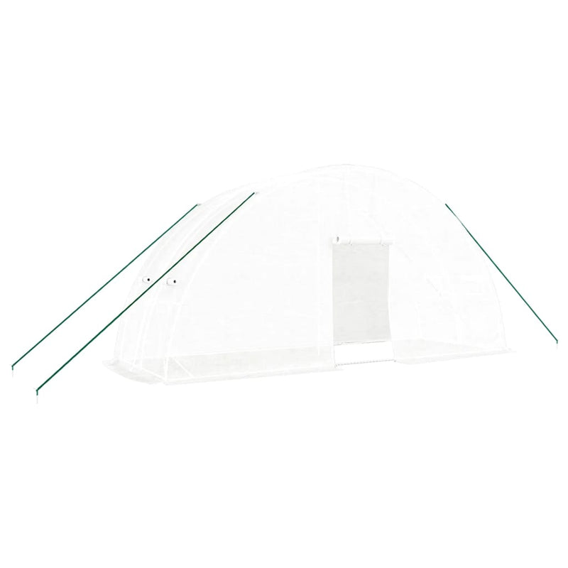 vidaXL fehér acélvázas melegház 12 m² 6 x 2 x 2,85 m