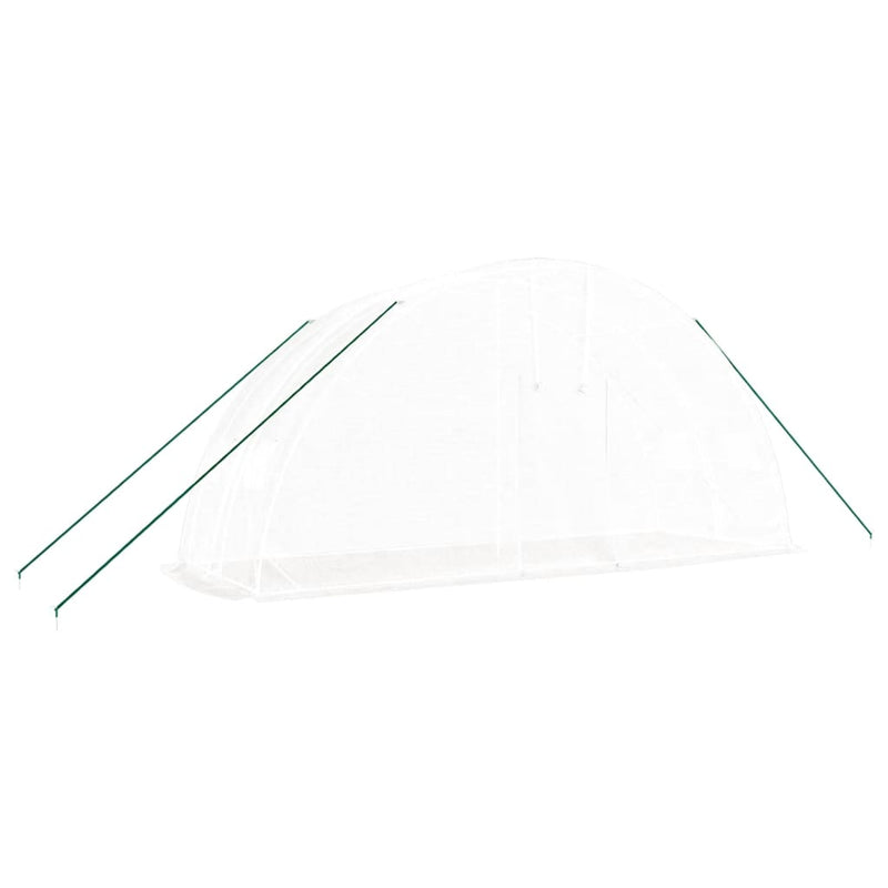 vidaXL fehér acélvázas melegház 12 m² 6 x 2 x 2,85 m