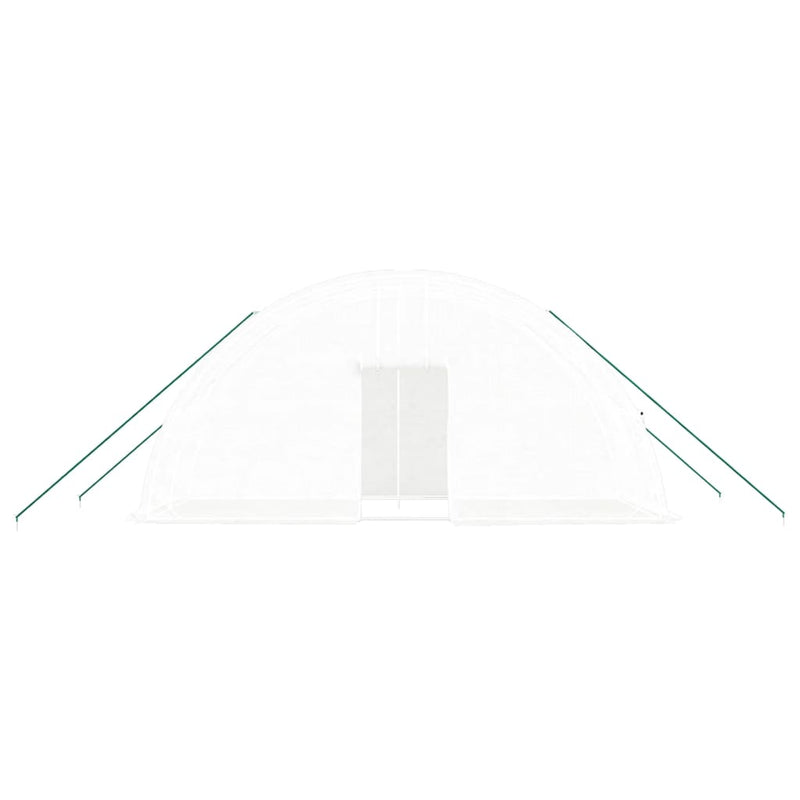 vidaXL fehér acélvázas melegház 12 m² 6 x 2 x 2,85 m